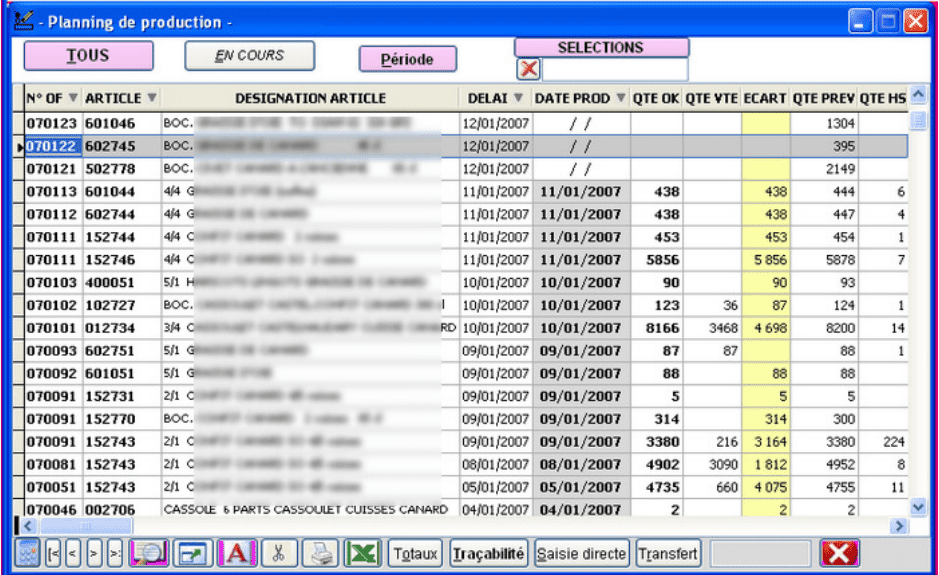 Gestion de la production